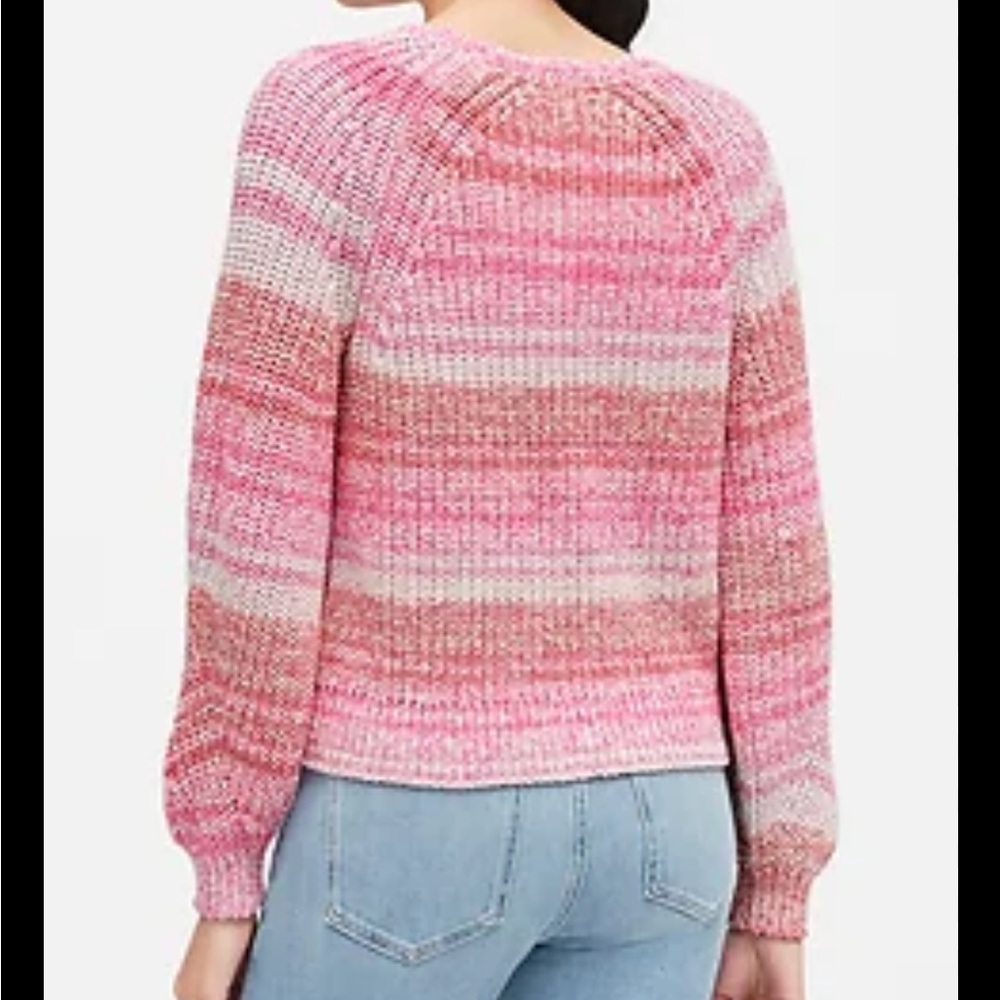 Banana Republic 💕 Chunky Knit Pink White Orange Casual Chunky Knit Sweater
